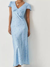 V-Neck Cap Sleeve Maxi Dress - Sun Imperial (photo 1)