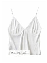 V-neck Ribbed Cotton Camisole Crop Top basic crop top, cotton tank everyday layering minimalist women top Sun-Imperial United States