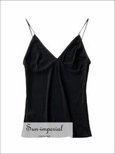 V-neck Ribbed Cotton Camisole Crop Top basic crop top, cotton tank everyday layering minimalist women top Sun-Imperial United States