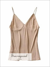 V-neck Ribbed Cotton Camisole Crop Top basic crop top, cotton tank everyday layering minimalist women top Sun-Imperial United States