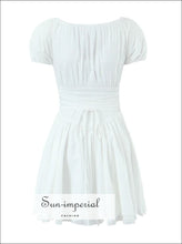White A-line Lace Front Dress Short Sleeve A-Line front Sun-Imperial United States