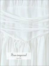 White A-line Lace Front Dress Short Sleeve A-Line front Sun-Imperial United States