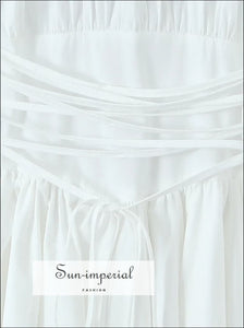 White A-line Lace Front Dress Short Sleeve A-Line front Sun-Imperial United States