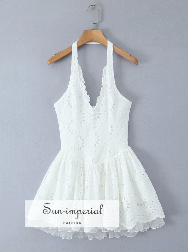 white embroidered swing dress La DoubleJ - Multicolor Lacey Swing Dress for Women - size L INT