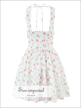 White Floral A-line Halter Mini Dress A-Line Sun-Imperial United States