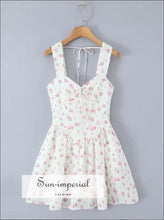 White Floral A-line Halter Mini Dress A-Line Sun-Imperial United States