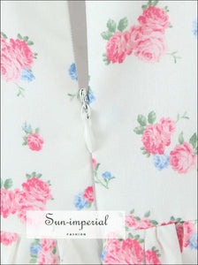 White Floral A-line Halter Mini Dress A-Line Sun-Imperial United States