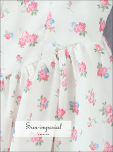 White Floral A-line Halter Mini Dress A-Line Sun-Imperial United States