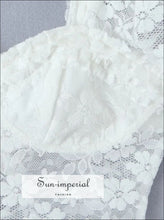 White Lace Overlay Short Sleeve Crop Top casual women top, fitted crop lace overlay lightweight top women, minimalist Sun-Imperial United