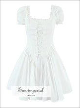 White Puff Sleeve Crop Top and Ball Gown Skirt Two-piece Set ball gown skirt, casual two piece outfit, coordinated set women, cotton blend