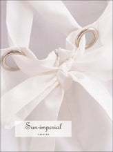 White Square Neck Bow Back Mini Tank Dress a line mini dress, boutique bow back open sleeveless dress women Sun-Imperial United States