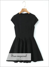 Wine Red Snowflake Velvet Mini Dress with Open Back low waist dress, open back party mini short sleeve snowflake velvet dress Sun-Imperial