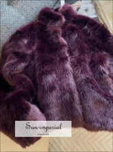 Women’s Deep Purple Shaggy Faux Fur Coat Sun-Imperial United States