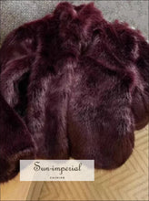 Women’s Deep Purple Shaggy Faux Fur Coat Sun-Imperial United States