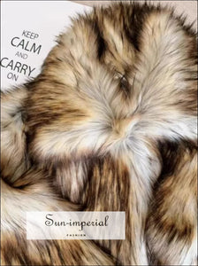 Women’s Gold Brown Midi Shaggy Raccoon Faux Fur Coat midi Sun-Imperial United States