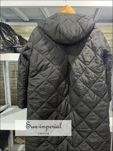 Women’s Winter Quilted Plaid Hooded Cotton Coat Sun-Imperial United States