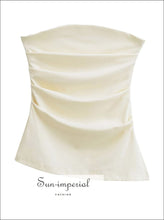 Women’s Solid Tube Top With Side Split And Ruched Detail Sun-Imperial United States