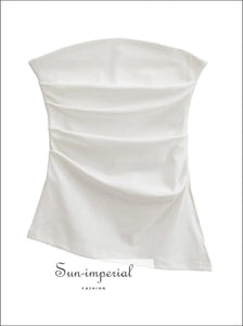 Women’s Solid Tube Top With Side Split And Ruched Detail Sun-Imperial United States