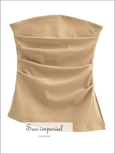 Women’s Solid Tube Top With Side Split And Ruched Detail Sun-Imperial United States