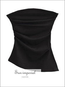 Women’s Solid Tube Top With Side Split And Ruched Detail Sun-Imperial United States