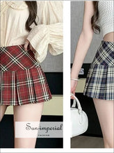 Women Black And White High Waist A-line Plaid Pleated Mini Skirt Checkered Tennis casual style, chick sexy harajuku Preppy Style Clothes,