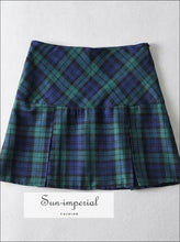 Women Black And White High Waist A-line Plaid Pleated Mini Skirt Checkered Tennis casual style, chick sexy harajuku Preppy Style Clothes,