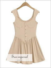 Women’s Corset Style Skater A-line Mini Dress With Buttons Detail Sun-Imperial United States