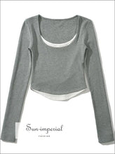 Women’s Long Sleeve Double Neckline T-shirt Sun-Imperial United States