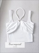 Women’s Halter Cami Cropped Top With Ring Front Detail Sun-Imperial United States