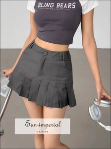 Women’s High Waist Pleated Mini Skirt Sun-Imperial United States