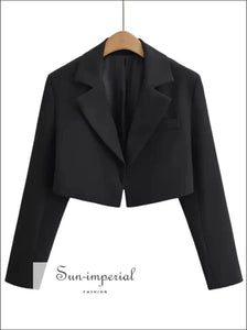 Women’s Padded Shoulders Cropped Blazer Sun-Imperial United States