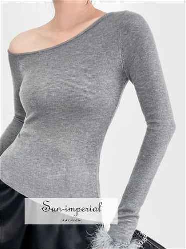 Women’s Asymmetric Knitted Jumper With Fur Cuff Detail Sun-Imperial United States