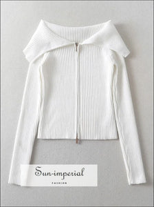 Women’s Oversized Dual Zipper Ribbed Cardigan Sun-Imperial United States