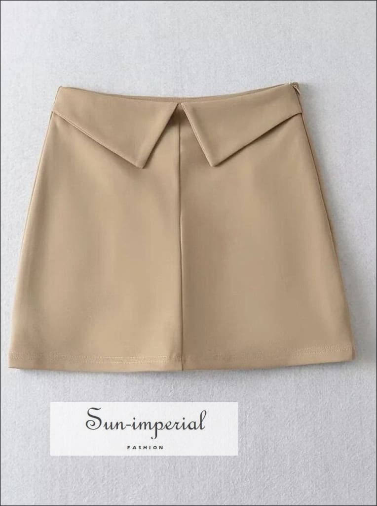 Women’s Short Fold Waist Mini Skirt With Underpants Detail Sun-Imperial United States