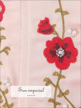 Women Pink Embroidery Corset Style Tube Top With Pearl Detail Sun-Imperial United States