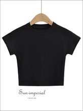 Women’s Short Sleeve Cropped Bodycon T-shirt Sun-Imperial United States