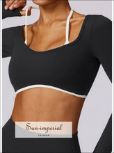 Women’s Backless Long Sleeve Yoga Top – Breathable Fitness & Running Shirt athletic long sleeve crop top, backless yoga shirt women,