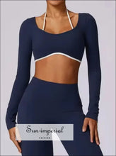 Women’s Backless Long Sleeve Yoga Top – Breathable Fitness & Running Shirt athletic long sleeve crop top, backless yoga shirt women,