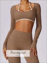 Women’s Backless Long Sleeve Yoga Top – Breathable Fitness & Running Shirt athletic long sleeve crop top, backless yoga shirt women,