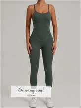 Women’s Cross Back Sports Jumpsuit – Slim Fit Fitness & Yoga One-piece cotton blend activewear, cross back workout suit, fitness bodysuit