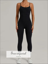 Women’s Cross Back Sports Jumpsuit – Slim Fit Fitness & Yoga One-piece cotton blend activewear, cross back workout suit, fitness bodysuit