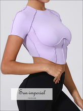 Women’s No-padded Yoga Sports T-shirt – Short Sleeve Fitness Top activewear top women, breathable yoga shirt, fitness t shirt gym clothes