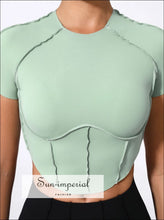 Women’s No-padded Yoga Sports T-shirt – Short Sleeve Fitness Top activewear top women, breathable yoga shirt, fitness t shirt gym clothes