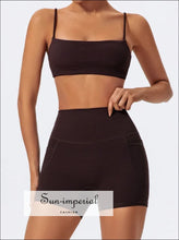 Women’s Two-piece Gym Workout Set – Sports Bra & Shorts Yoga activewear set women, gym wear nylon spandex sportswear, quick dry workout