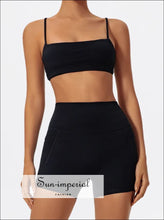Women’s Two-piece Gym Workout Set – Sports Bra & Shorts Yoga activewear set women, gym wear nylon spandex sportswear, quick dry workout