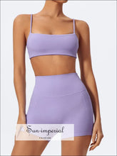 Women’s Two-piece Gym Workout Set – Sports Bra & Shorts Yoga activewear set women, gym wear nylon spandex sportswear, quick dry workout