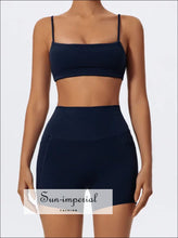 Women’s Two-piece Gym Workout Set – Sports Bra & Shorts Yoga activewear set women, gym wear nylon spandex sportswear, quick dry workout