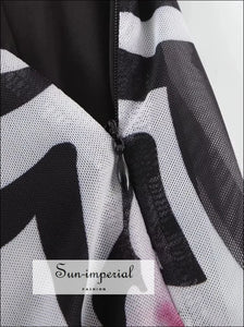 Women’s Zebra Striped Flower Print Mesh Mini Skirt Sun - Imperial United States