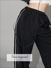 Women’s Side Striped Sweatpants With Drawstring Waistband Detail Sun-Imperial United States