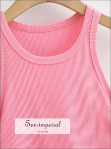 Women’s Solid Sleeveless Ruched Cropped Tank Top Sun-Imperial United States